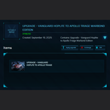Load image into Gallery viewer, Upgrade - Vanguard Hoplite to Apollo Triage Warbond Edition