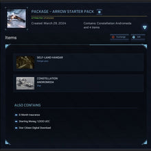 Load image into Gallery viewer, RSI Constellation Andromeda Game Package / Starter Pack + 6 Months Insurance (CCU'd)