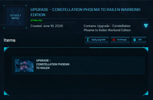 Load image into Gallery viewer, Upgrade - Constellation Phoenix to Railen Warbond Edition | Space Foundry Marketplace.