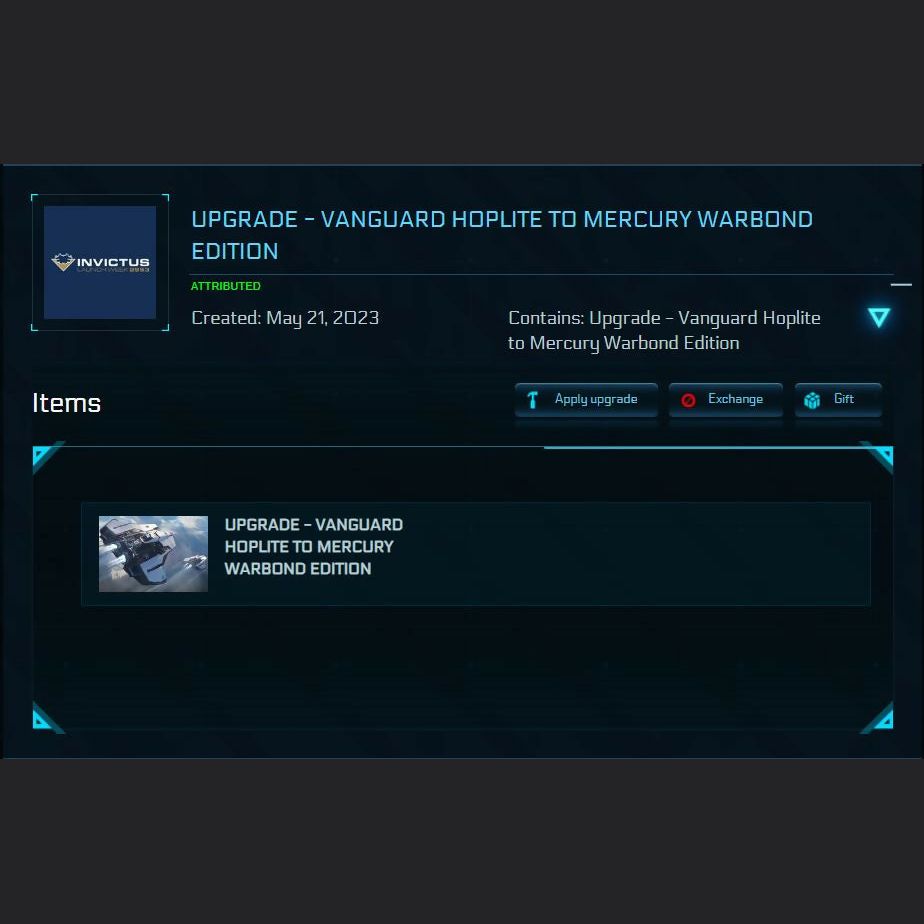 Vanguard Hoplite To Mercury Warbond Edition