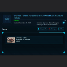 Load image into Gallery viewer, Upgrade - Sabre Peregrine to Terrapin Medic Warbond Edition 10y ins.