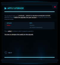 Load image into Gallery viewer, Upgrade - Orion to Tiburon Warbond Edition 120m ins. | Space Foundry Marketplace.