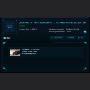 Upgrade - Starfarer Gemini to Valkyrie Warbond Edition