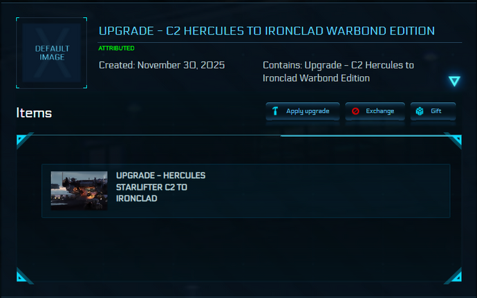 Upgrade - C2 Hercules to Ironclad Warbond Edition 10y ins.