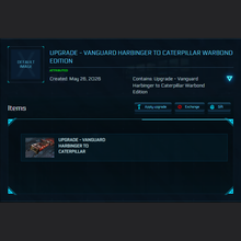 Load image into Gallery viewer, Upgrade - Vanguard Harbinger to Caterpillar Warbond Edition 120m ins. | Space Foundry Marketplace.