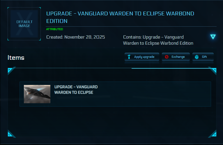 Upgrade - Vanguard Warden to Eclipse Warbond Edition 10y ins.