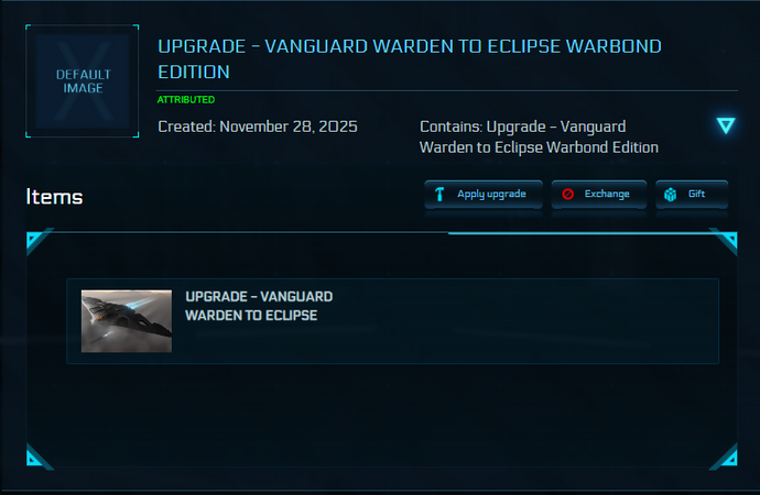 Upgrade - Vanguard Warden to Eclipse Warbond Edition 10y ins.