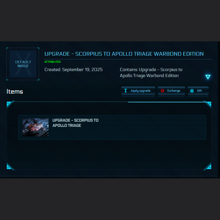 Upgrade - Scorpius to Apollo Triage Warbond Edition