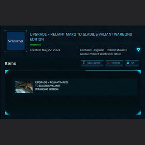 Reliant Mako to Gladius Valiant Warbond Edition