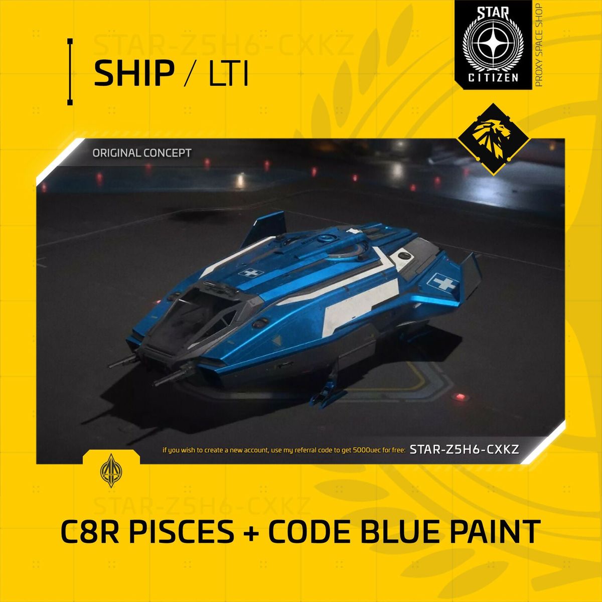 Anvil C8R Pisces Plus Code Blue Paint - Lti - Original Concept OC