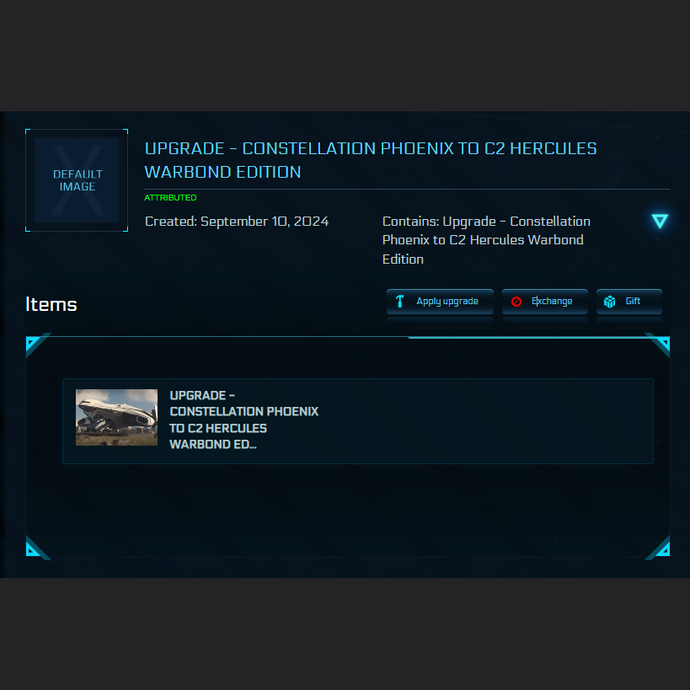 Upgrade - Constellation Phoenix to C2 Hercules Warbond Edition