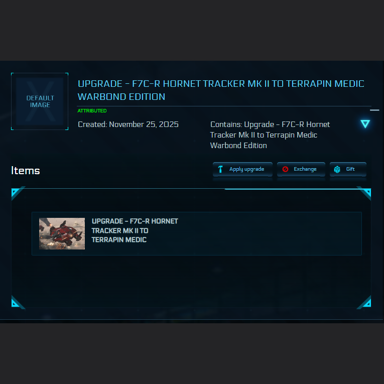 Upgrade - F7C-R Hornet Tracker Mk II to Terrapin Medic Warbond Edition 10y. ins.