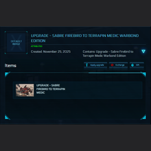 Load image into Gallery viewer, Upgrade - Sabre Firebird to Terrapin Medic Warbond Edition 10y ins.