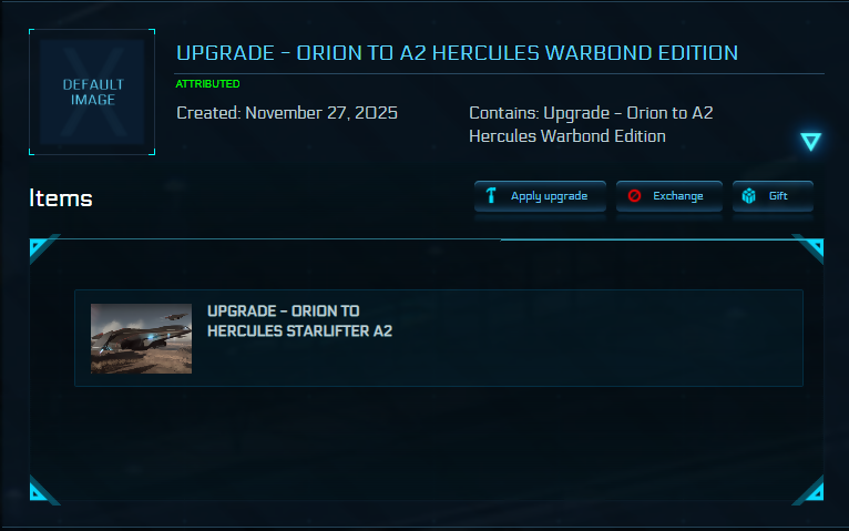 Upgrade - Orion to A2 Hercules Warbond Edition 10y ins.