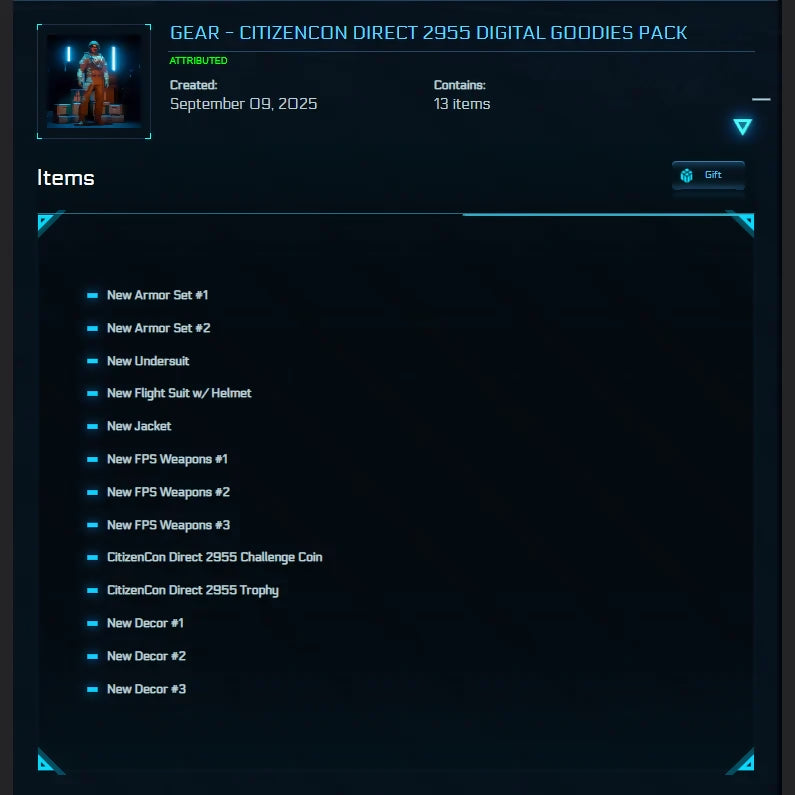 CitizenCon Direct 2955 Digital Goodies Pack