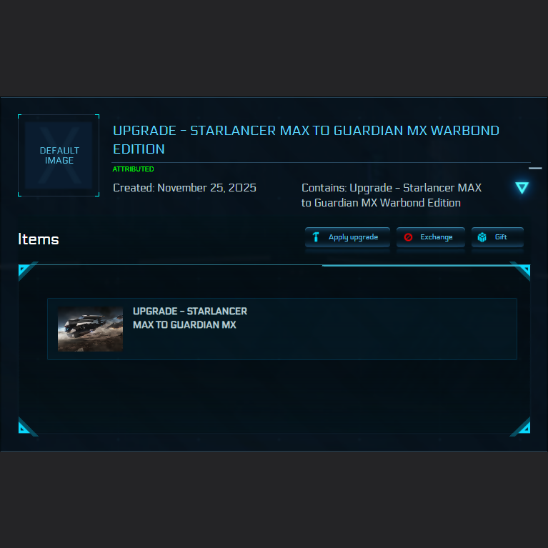 Upgrade - Starlancer MAX to Guardian MX Warbond Edition 10y. ins.