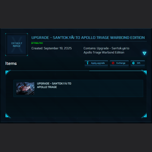 Upgrade - San'tok.yāi to Apollo Triage Warbond Edition