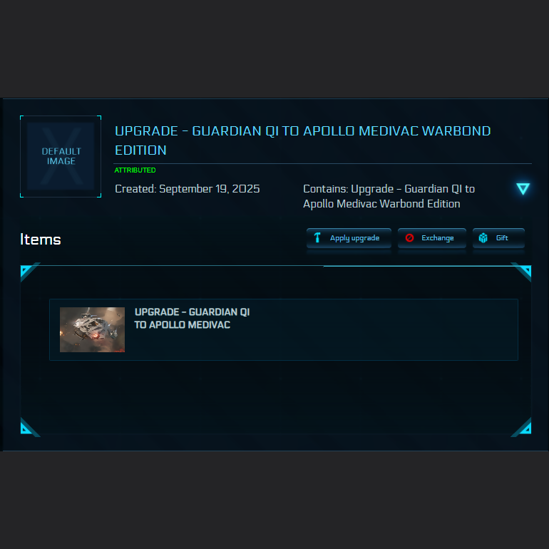 Upgrade - Guardian QI to Apollo Medivac Warbond Edition