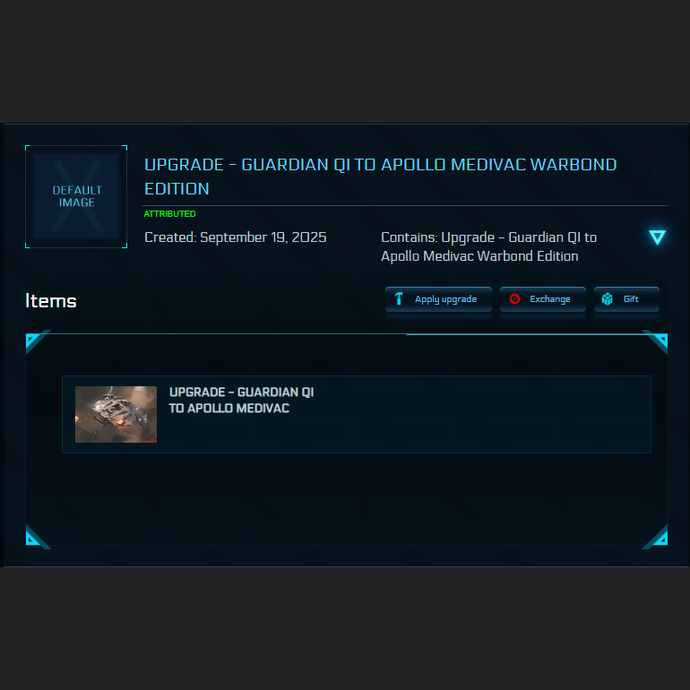 Upgrade - Guardian QI to Apollo Medivac Warbond Edition