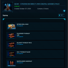 Load image into Gallery viewer, Gear - CitizenCon Direct 2955 Digital Goodies Pack