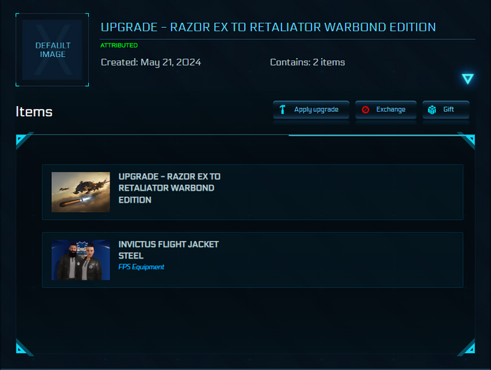 Upgrade - Razor EX to Retaliator Warbond Edition