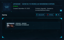 Load image into Gallery viewer, Upgrade - Genesis to Ironclad Warbond Edition 10y ins.