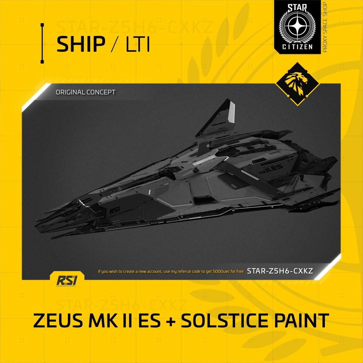 Space-Foundry.com: RSI Zeus Mk II ES With Solstice Paint - Lti ...