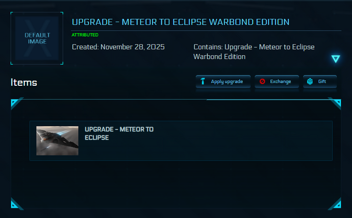 Upgrade - Meteor to Eclipse Warbond Edition 10y ins.
