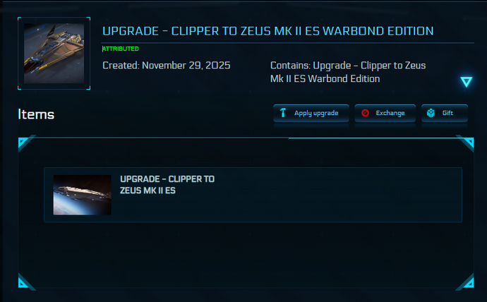 Upgrade - Clipper to Zeus Mk II ES Warbond Edition + 10y ins + BIS2955 Skin + Poster