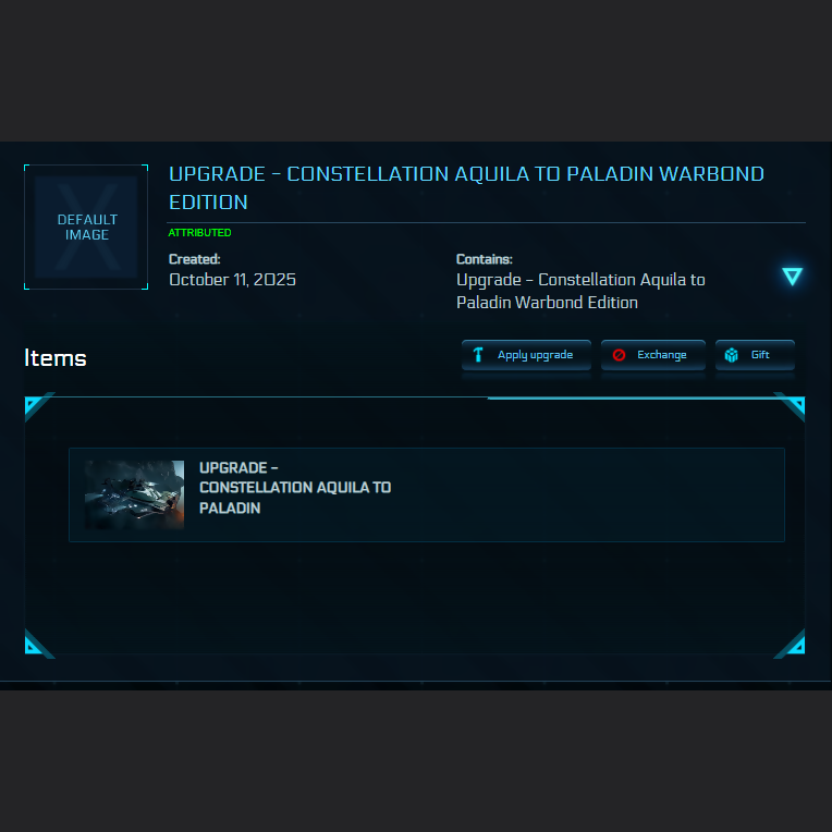 Upgrade - Constellation Aquila to Paladin Warbond Edition 10y ins.