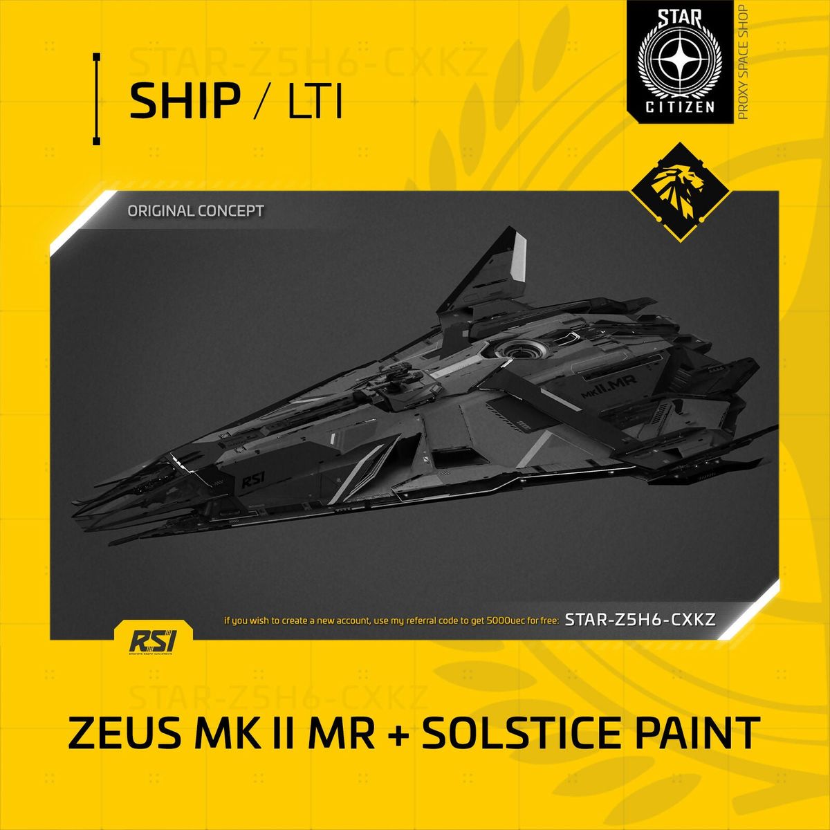 Space-Foundry.com: RSI Zeus Mk II ES With Solstice Paint - Lti ...