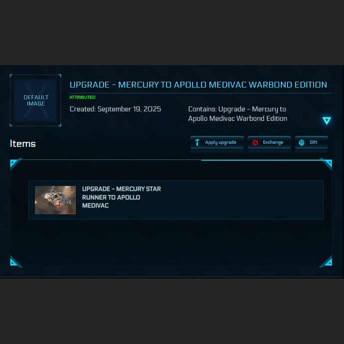 Upgrade - Mercury to Apollo Medivac Warbond Edition