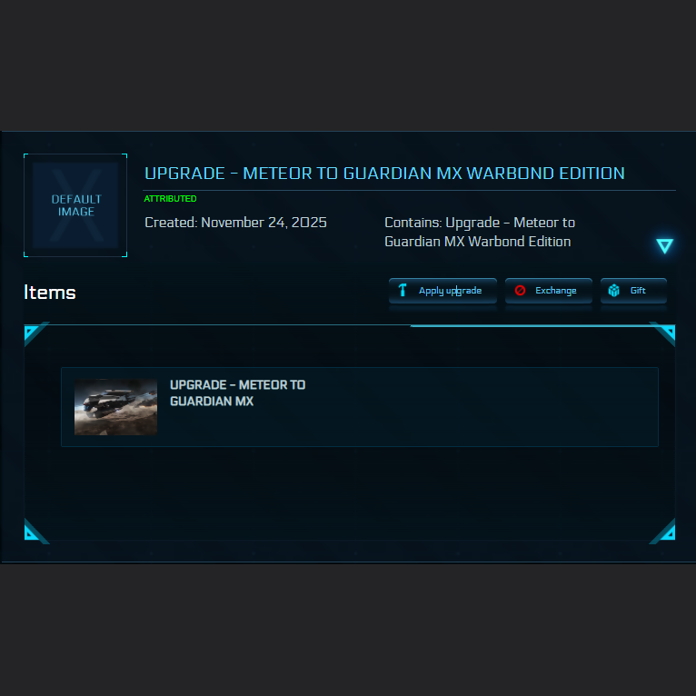 Upgrade - Meteor to Guardian MX Warbond Edition