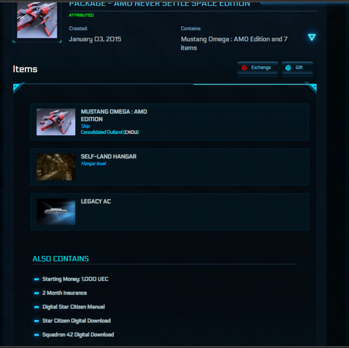 AMD NEVER SETTLE SPACE EDITION (Mustang Omega: AMD EDITION + Legacy AC + SC Digital Download + Squadron 42 Digital Download)