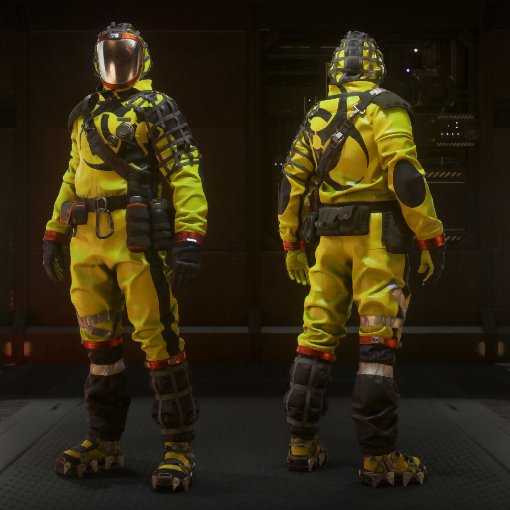 Space-Foundry.com: TruBarrier Hazard Suit and Mask - Hi-Vis Biohazard