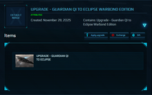 Load image into Gallery viewer, Upgrade - Guardian QI to Eclipse Warbond Edition 10y ins.