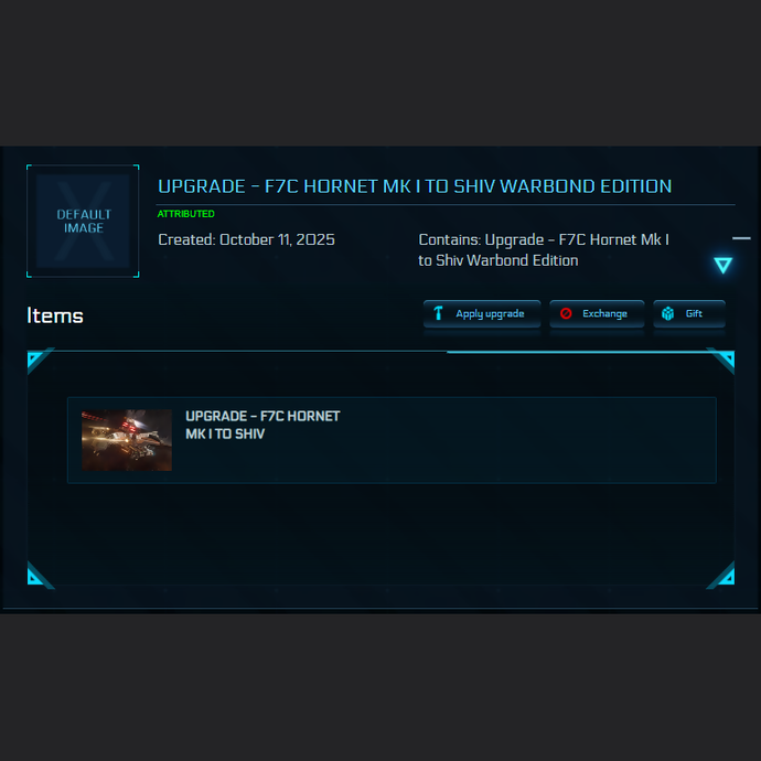 Upgrade - F7C Hornet Mk I to Shiv Warbond Edition