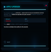 Load image into Gallery viewer, Upgrade - Endeavor to Railen Warbond Edition | Space Foundry Marketplace.