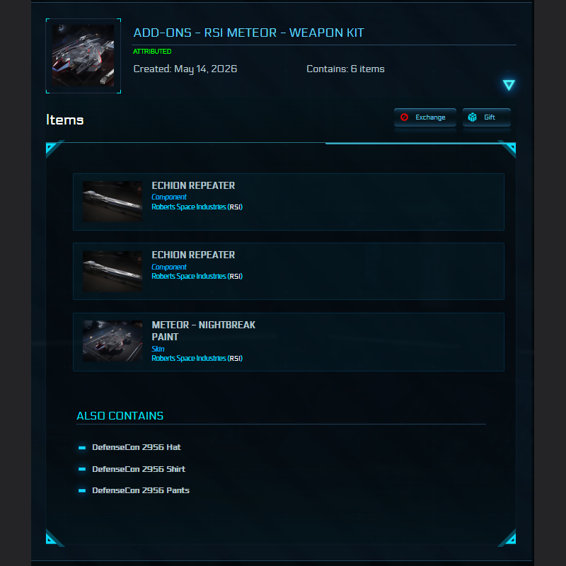 Space-Foundry.com: Add-Ons - RSI Meteor - Weapon Kit