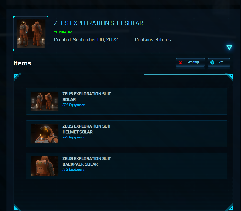 Zeus Exploration Suit Solar - Subscriber Exclusive