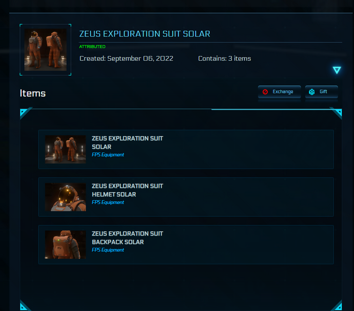 Zeus Exploration Suit Solar - Subscriber Exclusive