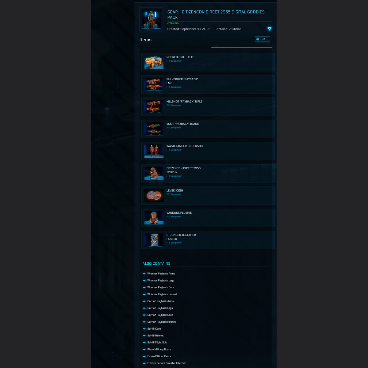 Citizencon Direct 2955 Digital Goodies Pack