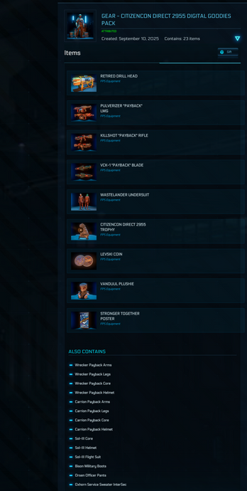 Citizencon Direct 2955 Digital Goodies Pack