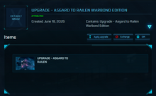 Load image into Gallery viewer, Upgrade - Asgard to Railen Warbond Edition | Space Foundry Marketplace.