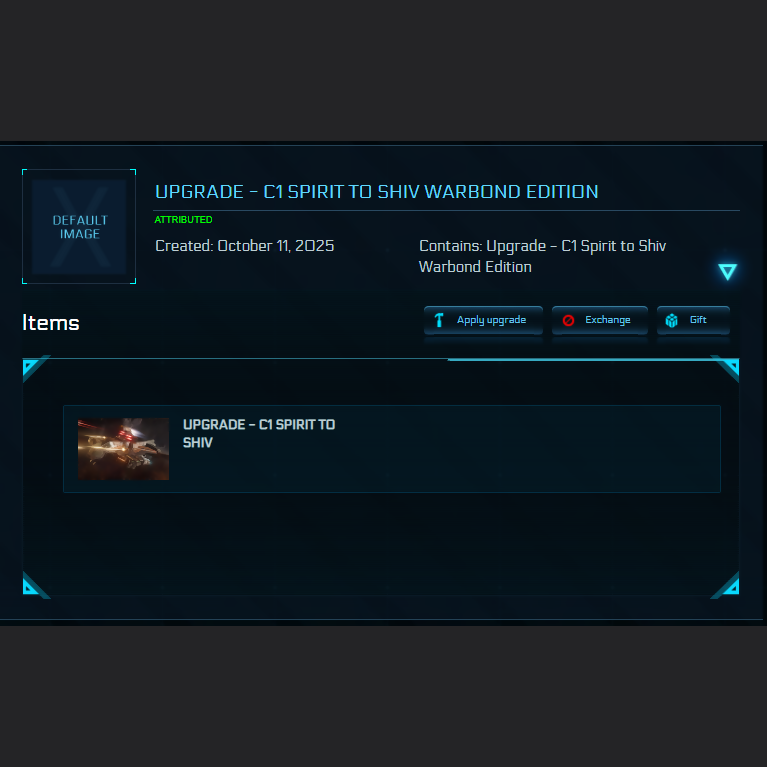 Upgrade - C1 Spirit to Shiv Warbond Edition