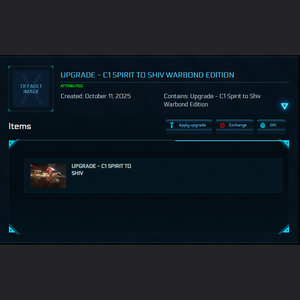 Upgrade - C1 Spirit to Shiv Warbond Edition