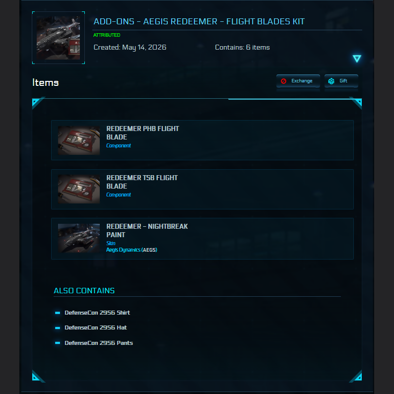Space-Foundry.com: Add-Ons - Aegis Redeemer - Flight Blades Kit