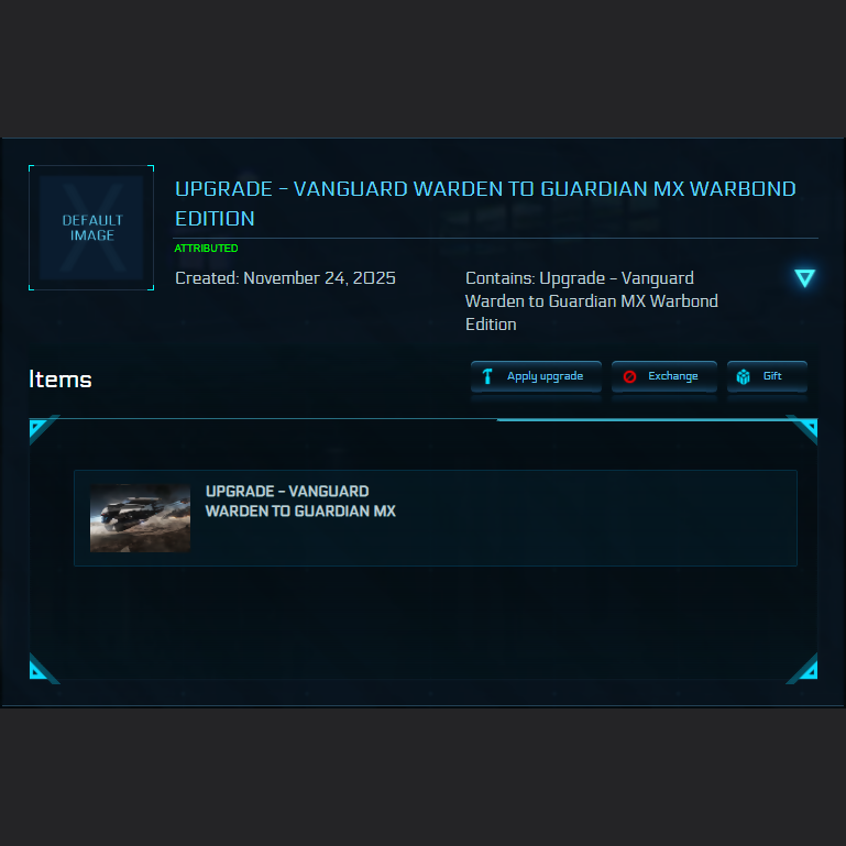 Upgrade - Vanguard Warden to Guardian MX Warbond Edition 10y ins.