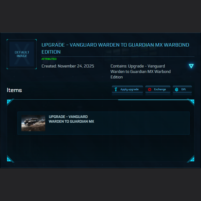 Upgrade - Vanguard Warden to Guardian MX Warbond Edition 10y ins.
