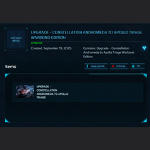 Load image into Gallery viewer, Upgrade - Constellation Andromeda to Apollo Triage Warbond Edition